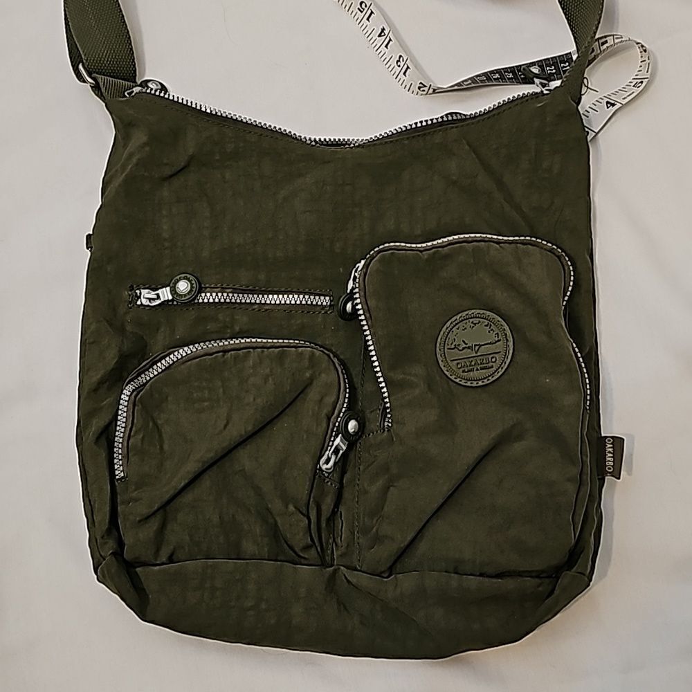 Oakarbo Gray Nylon Crossbody Handbag